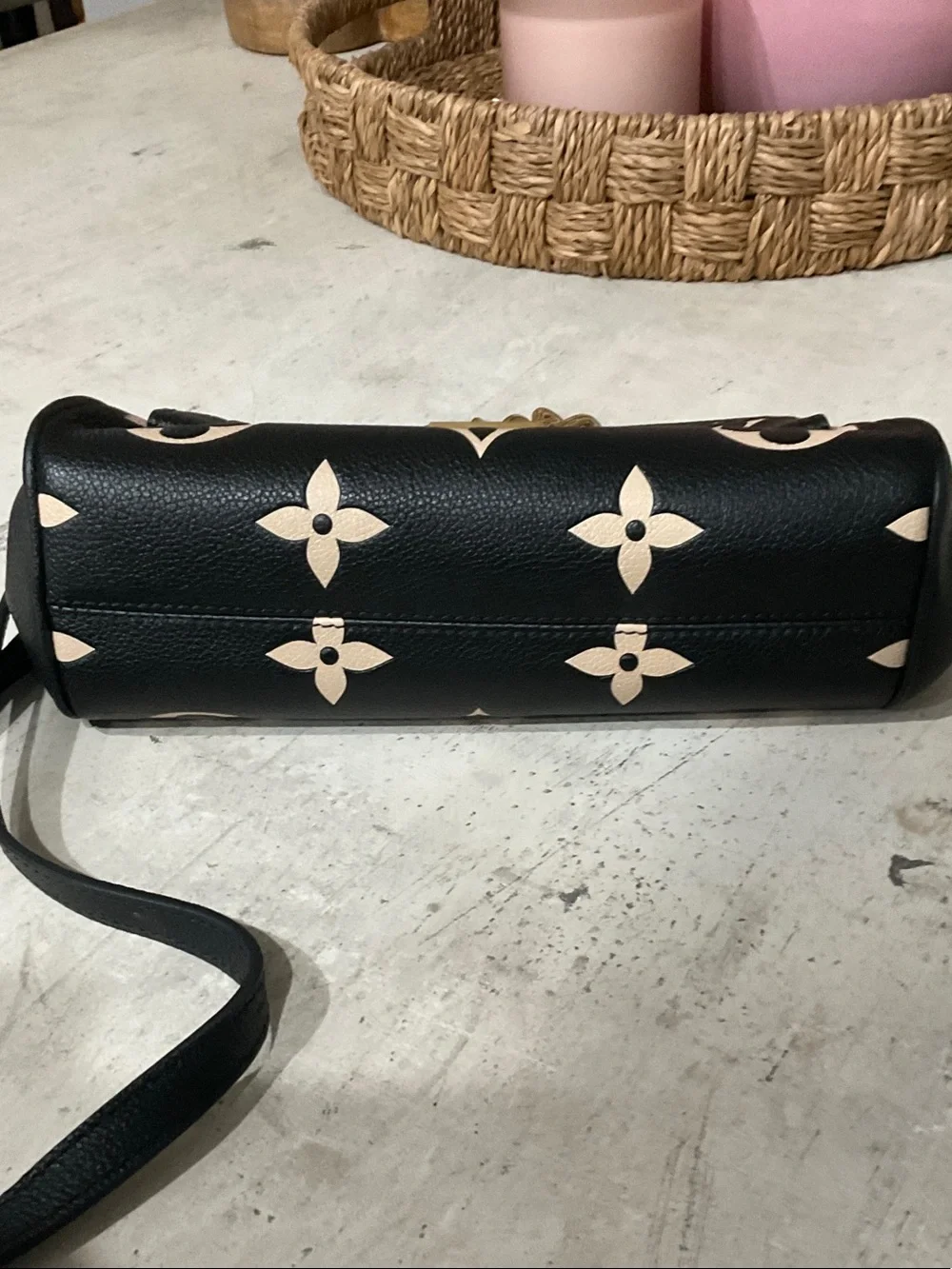 Louis Vuitton Black with Beige Monogram Chain Shoulder Bag